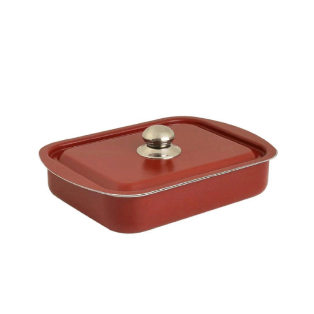 صينية كيك من نيوفلون جولي تيفال مستطيل مع غطاء304662 - أحمر غامق