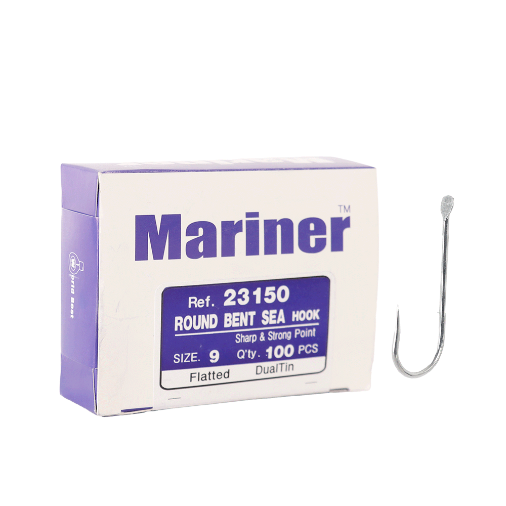 خطاف صيد مارينر بحري مستدير منحني مقاس 9 معدن قوي مقاوم - 100 خطاف