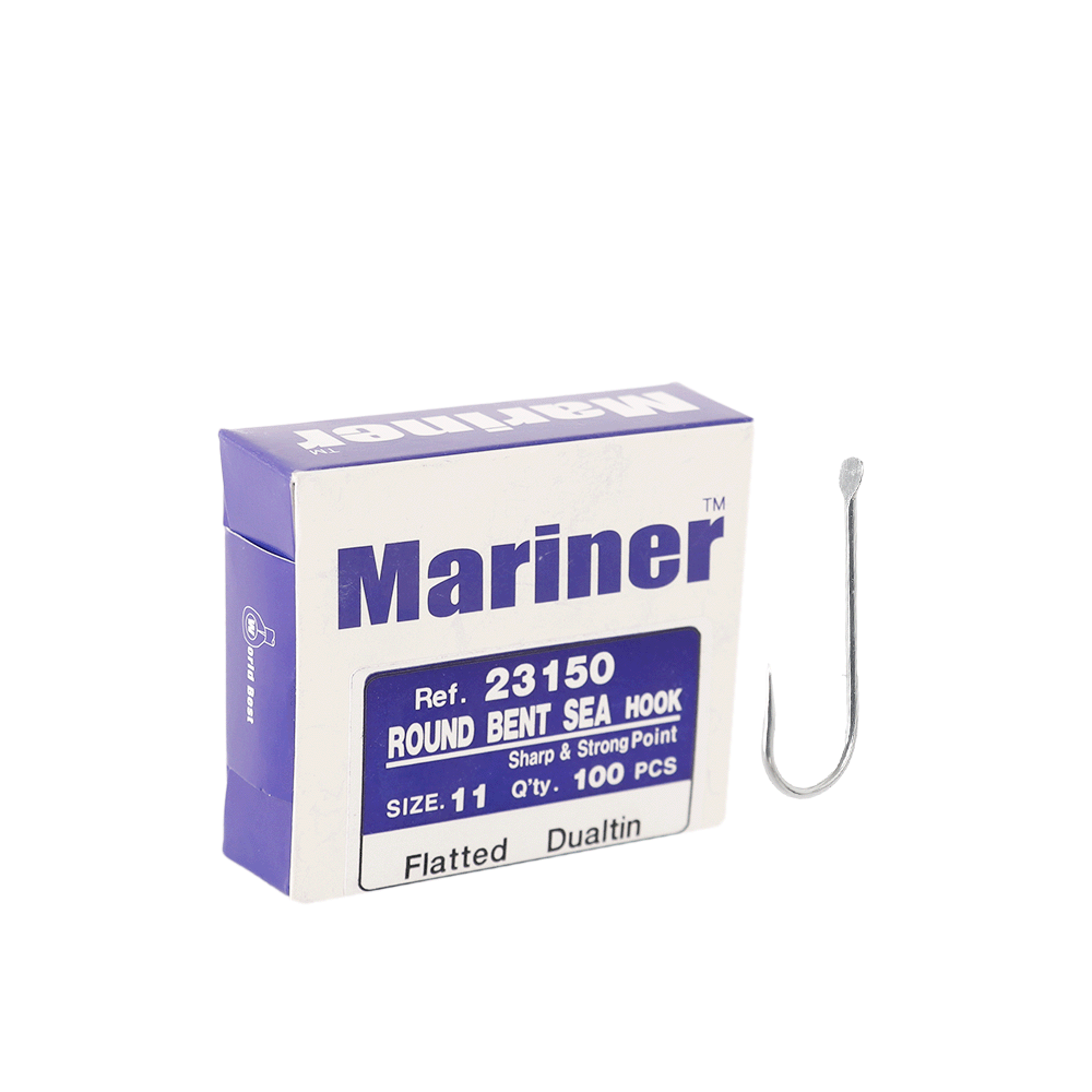 خطاف صيد مارينر بحري مستدير منحني مقاس 11 معدن قوي مقاوم - 100 خطاف