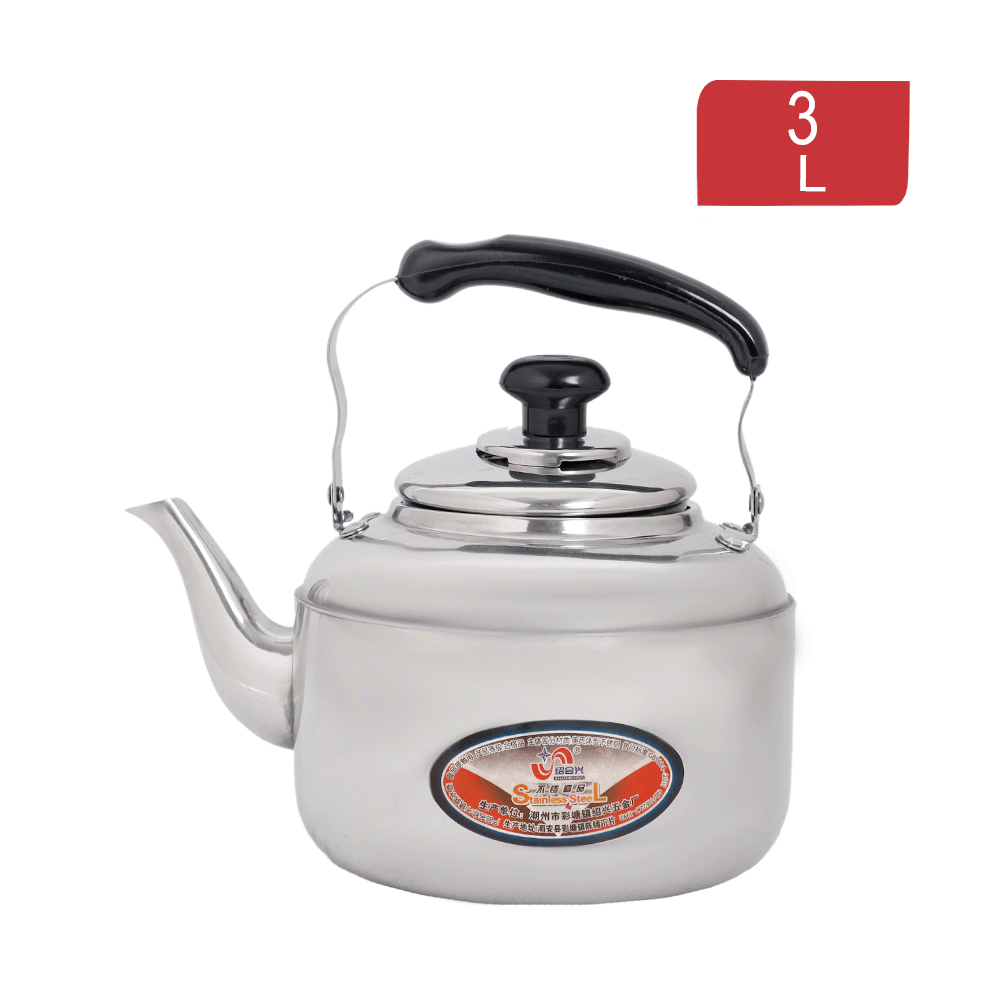 إبريق شاي وِذ ساوند ستانلس ستيل بغطاء و مقبض بلاستيكي سعة 3 لتر موديل AW482 - فضي