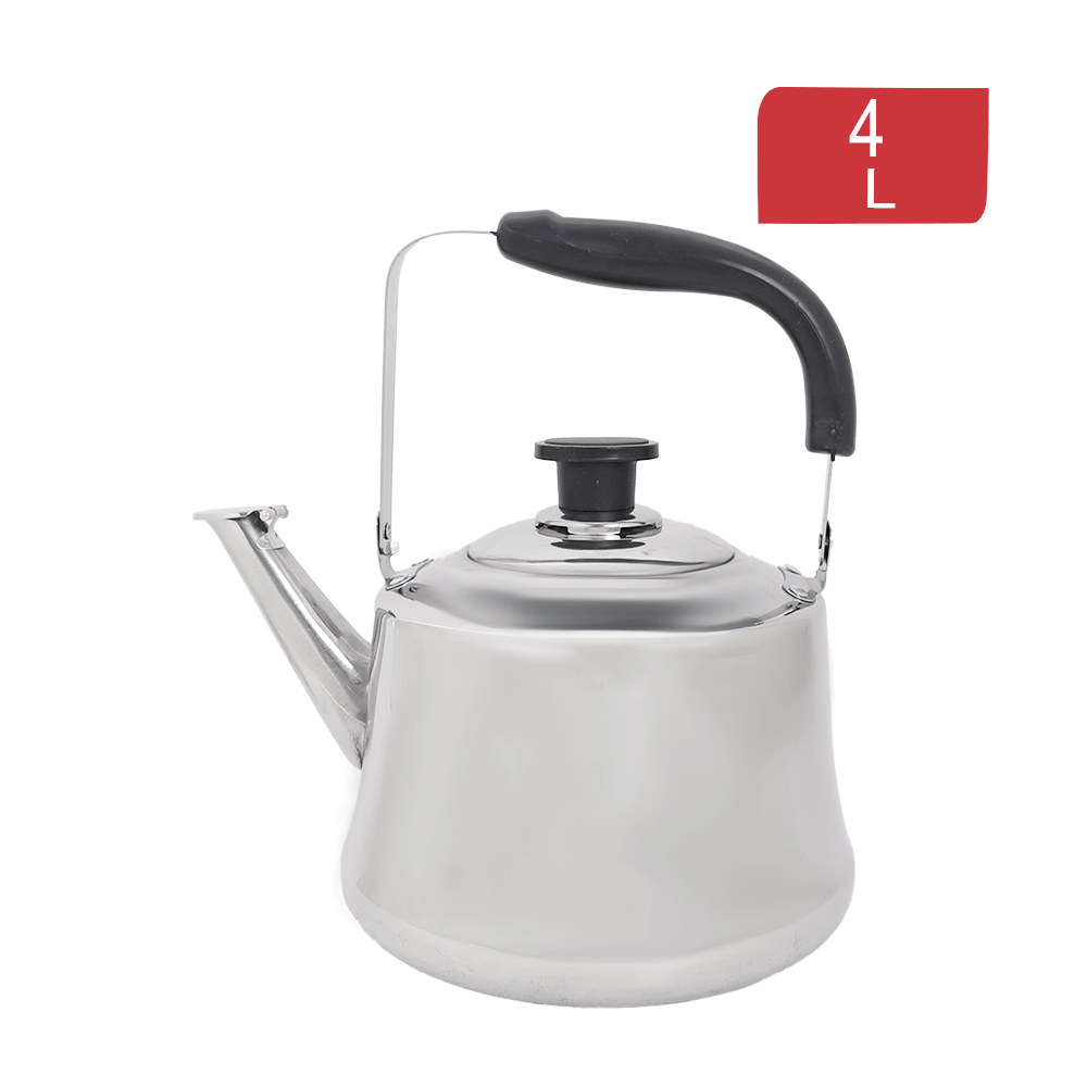 إبريق شاي تيانغوانغ ستانلس ستيل بغطاء و مقبض بلاستيكي ومصفاة سعة 4 لتر موديل AW495 - فضي