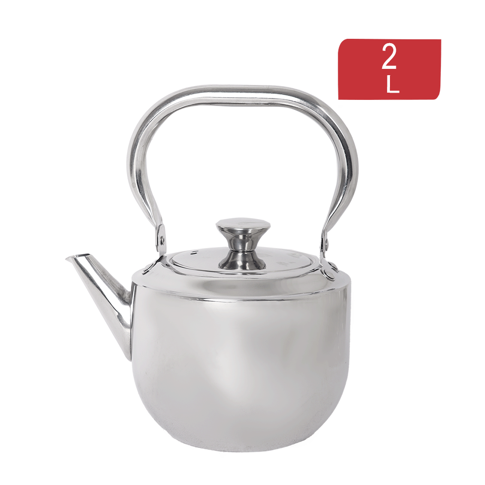 إبريق شاي 360 بلس ستانلس ستيل بغطاء و مقبض سعة 2 لتر موديل SH-160- فضي