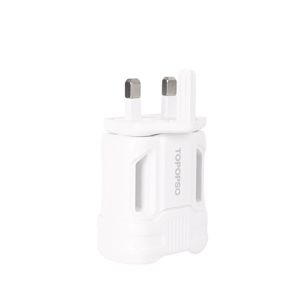 رأس شاحن توبوبسو للشحن السريع قوة 38 واط وجهد 12 فولت وقدرة 1.6 أمبير موديل CH122 - أبيض