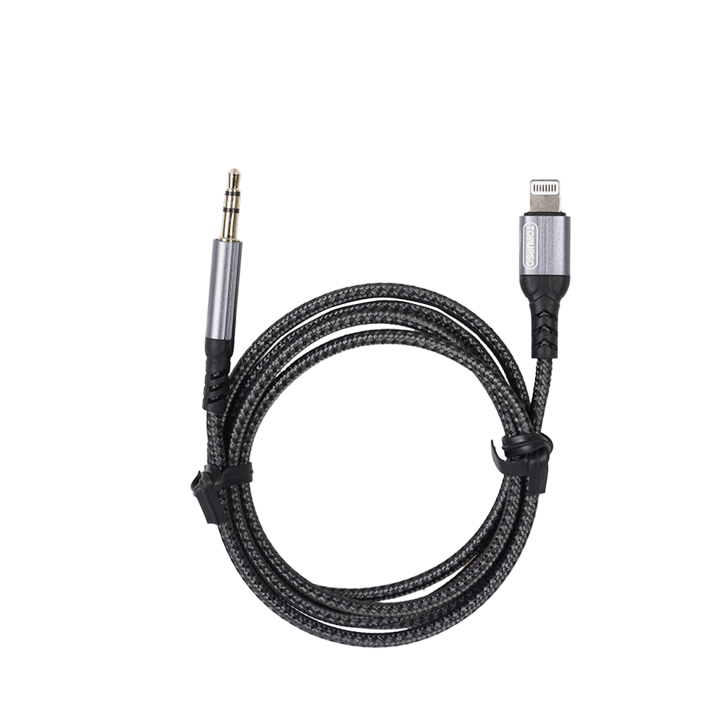 كابل صوت توبوبسو أوكس من لايتنج إلى منفذ 3.5 مم و طول 1000 مم موديل TPS-A02 - أسود
