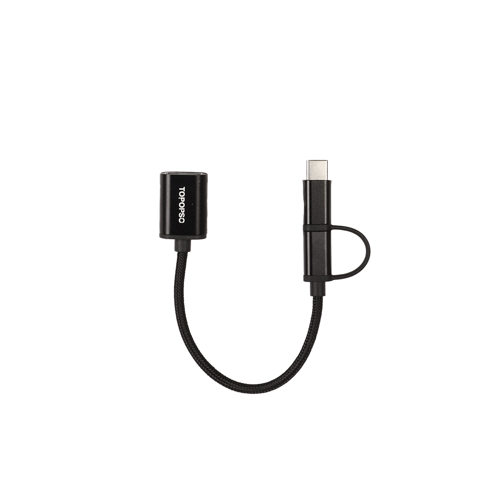توصيلة نقل بيانات توبوبسو مزدوجة 2 في 1 متعددة المنافذ موديل TPS-08 - أسود