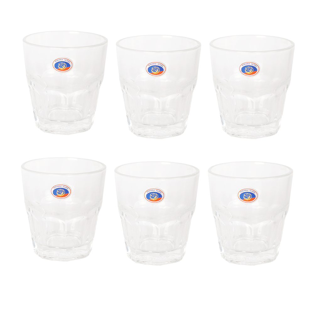 كاسات شاي زجاج شفاف من الفقية - 6 قطع