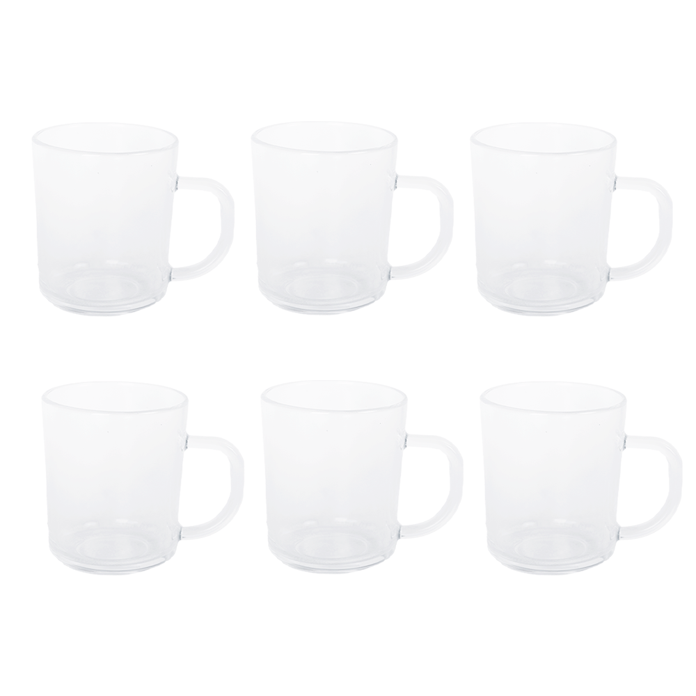 كاسات شاي زجاج شفاف موديل 2205 سعة 350 - 6 قطع