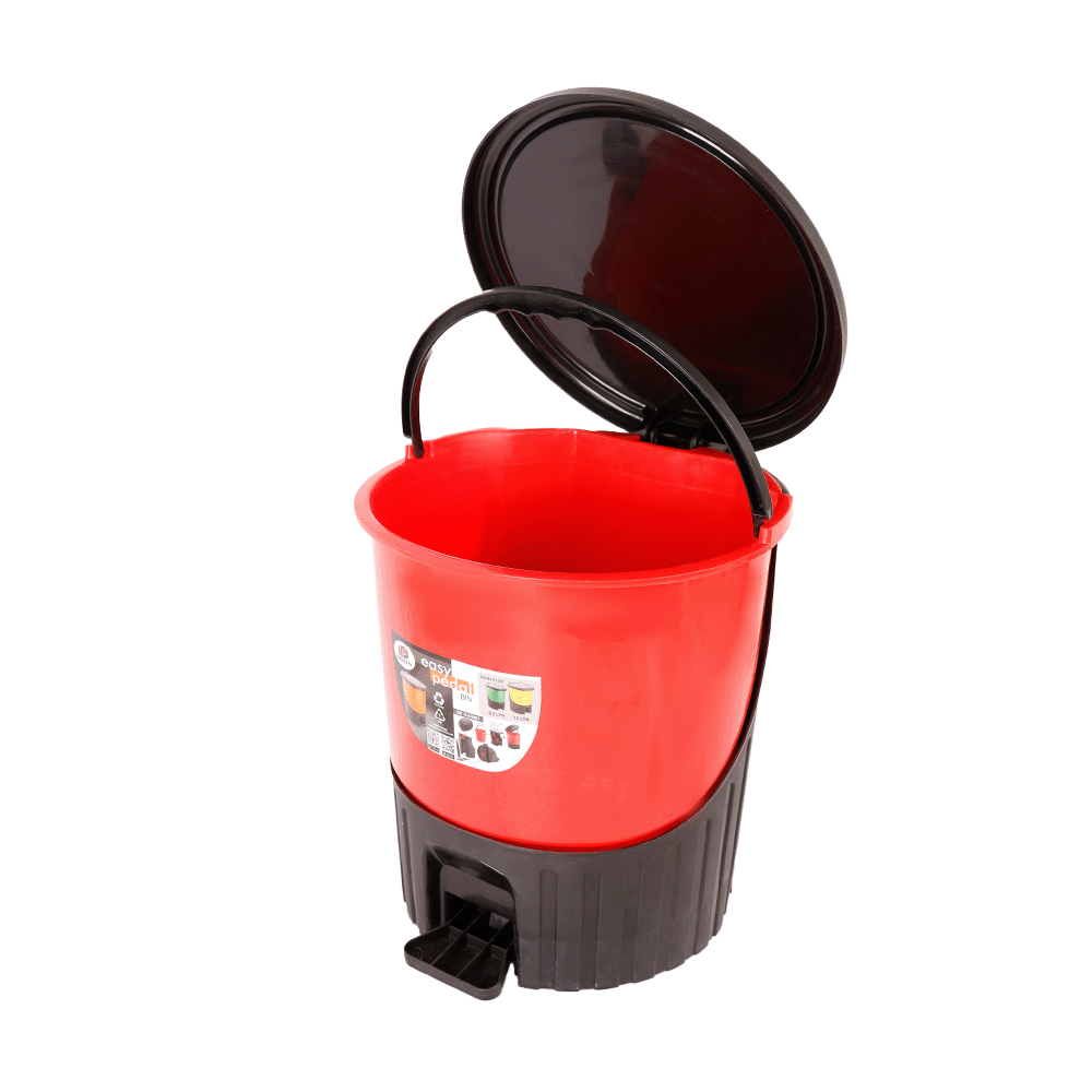 بالدي قمامة ديناستي بلاستيك بدعسة بسعة 12 لتر - موديل 6030-red