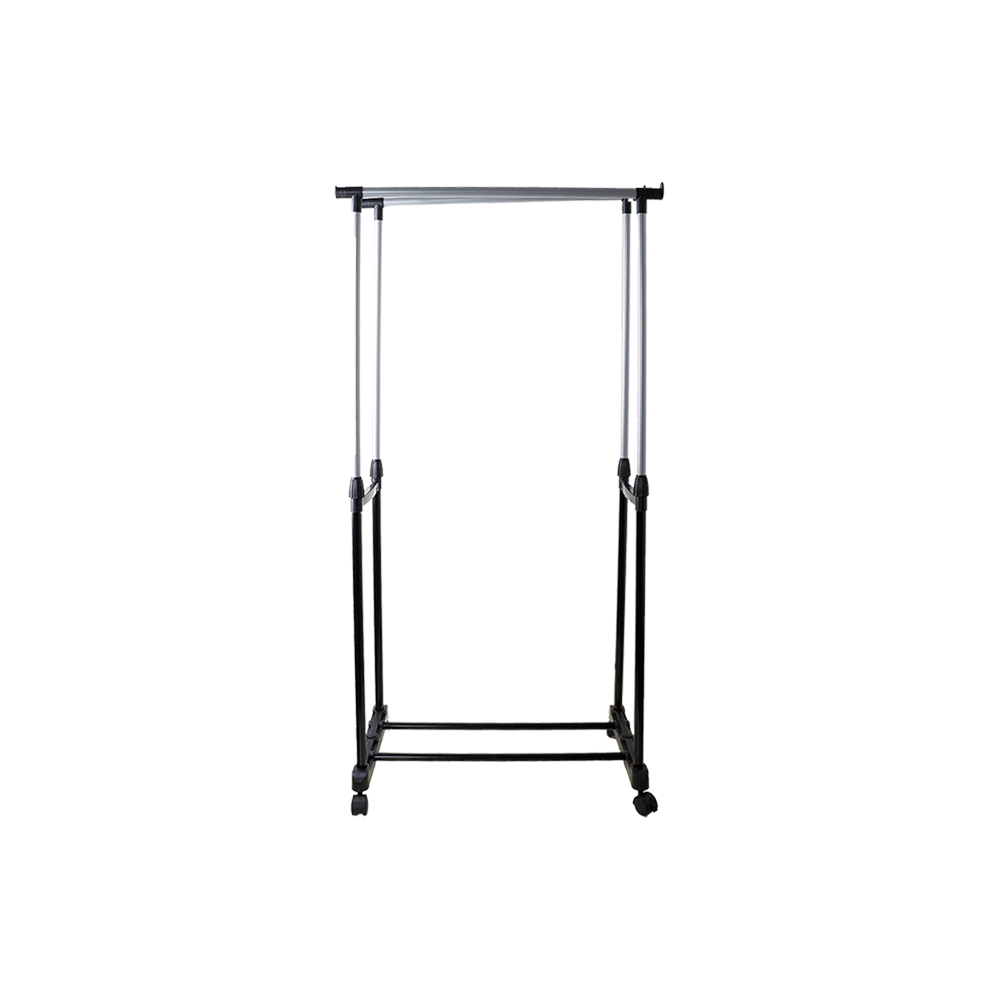 رف تعليق ملابس معدني بعجلات موديل SH729 - أسود