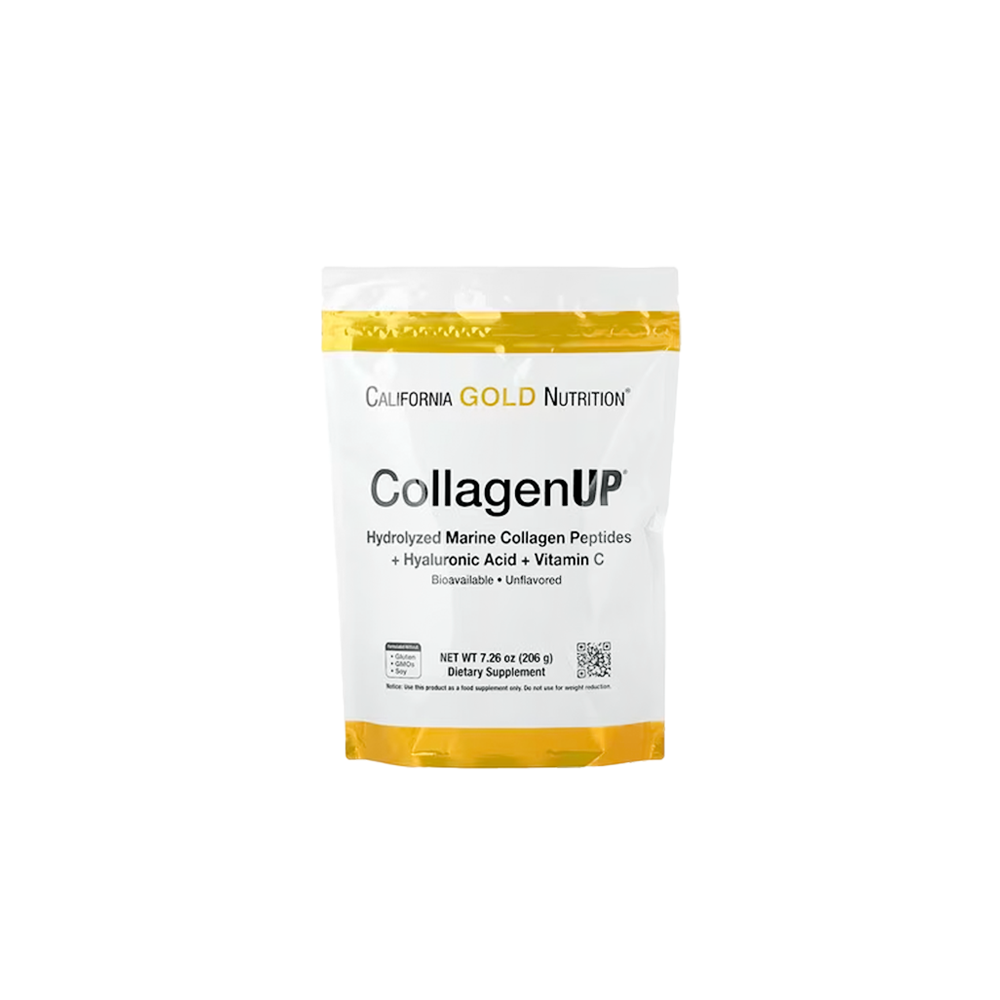 ببتيدات الكولاجين البحري كاليفورنيا جولد نيوتريشن المتحللة مع حمض الهيالورونيك وفيتامين C بدون نكهة - 206 جم