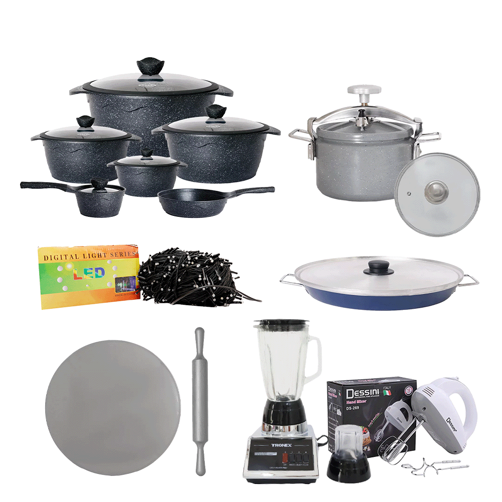 باكج تجهيزات المطبخ الأساسية بالأضافة الى ىسلسلة إضاءة LED ملونة – 100 متر