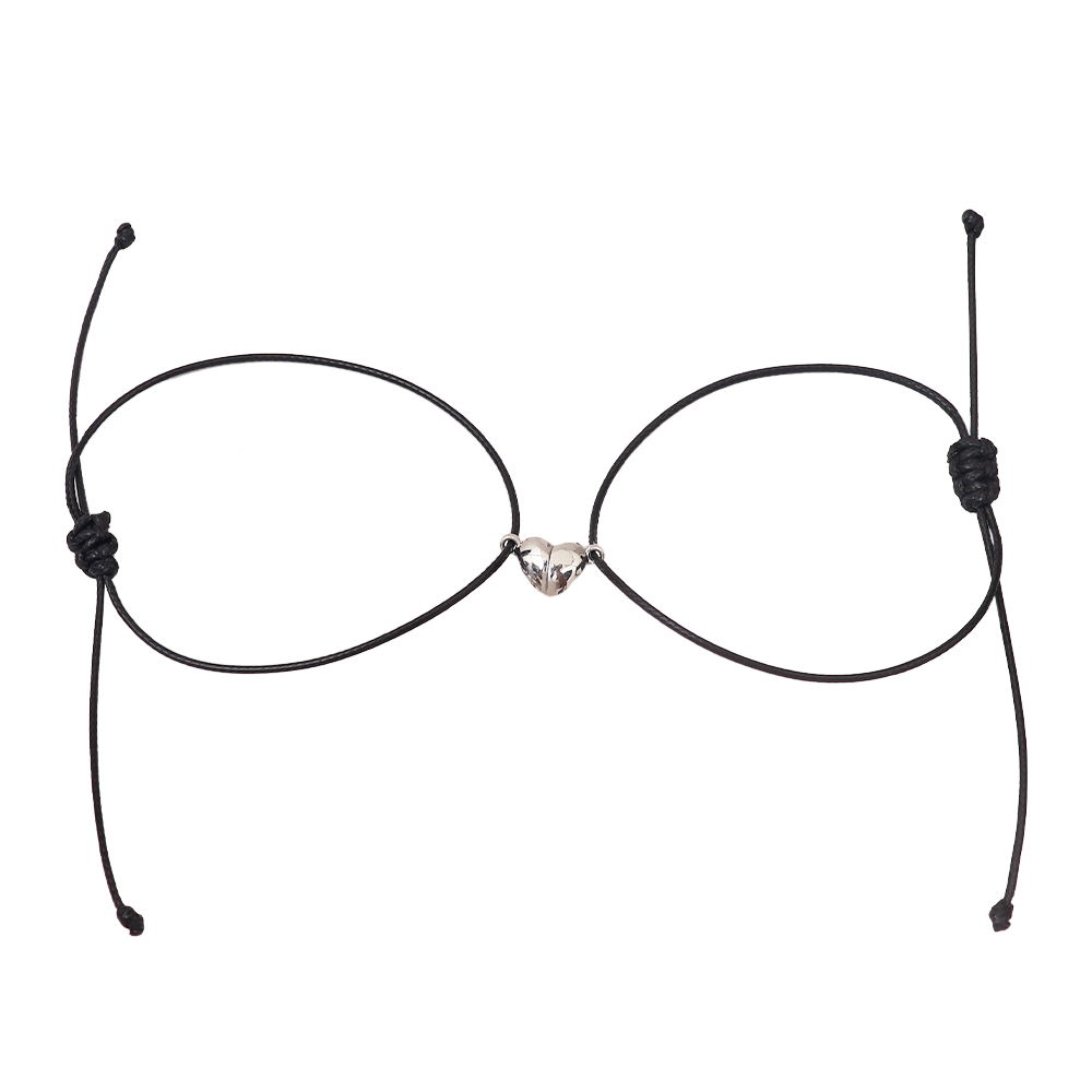 اسوارة جاسمين تصميم أنيق شكل قلب فضي - أسود