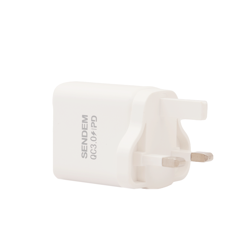 شاحن جداري سيندام بمنفذ تايب سي إلى تايب سي و قوة شحن 25 وات موديل YG89 - أبيض