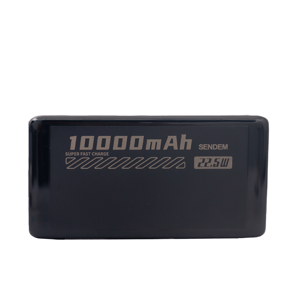 باور بانك سيندام سعة 10000 ملي أمبير وقوة 22.5 وات موديل PH80 - أسود