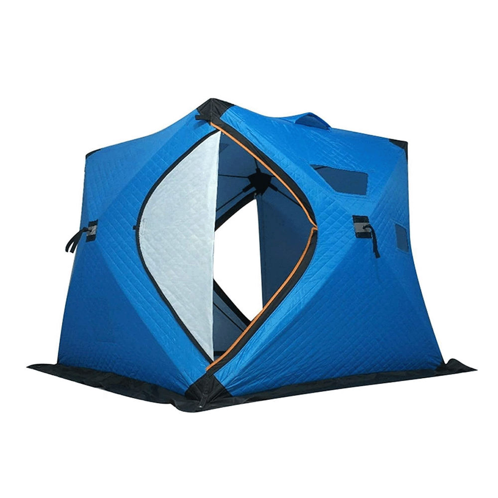 خيمة صيد وتخييم متينة و سهلة التركيب ومضادة للرياح تتسع لـ 3-4 أشخاص مع فتحات تهوية - أزرق
