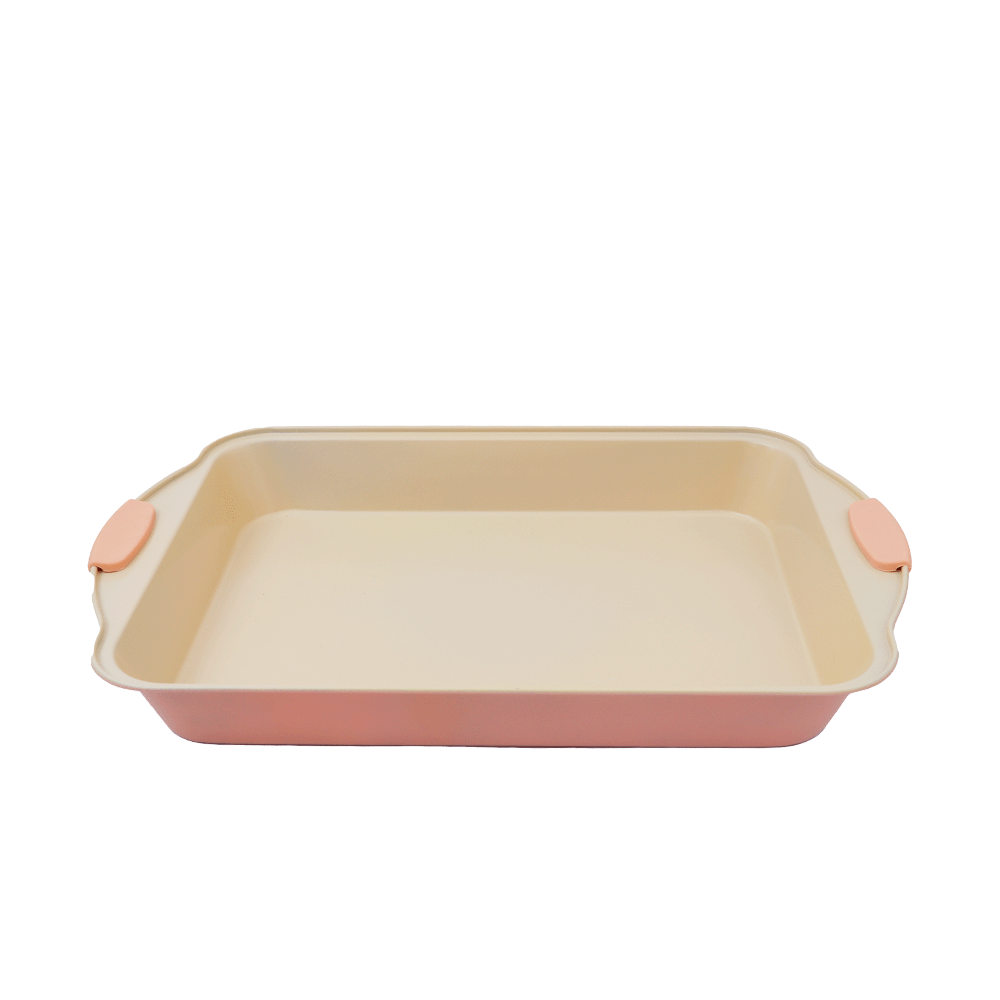 قالب كيك تيفال مستطيل كبير مستطيل يدين سيلكون - موديل SH-334 ـ أصفر