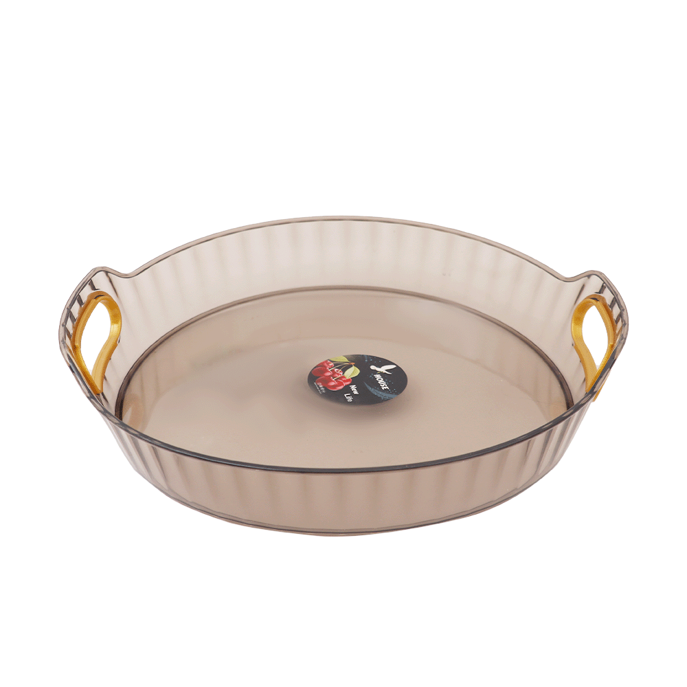 طبق تقديم اكرليك دائري شفاف كبير موديل SH449 أسود