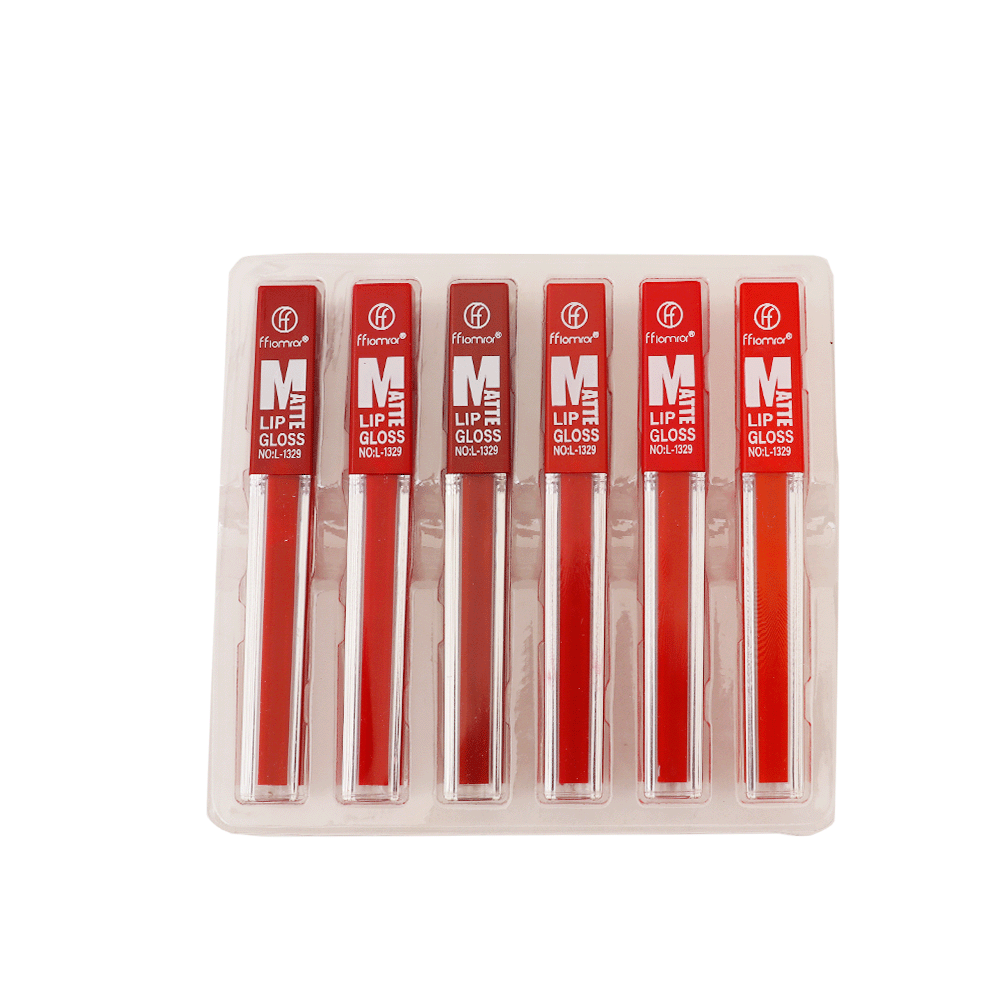طقم أحمر شفاه فيومرو سائل مطفي موديل L-1329 عدد - 6 حبات