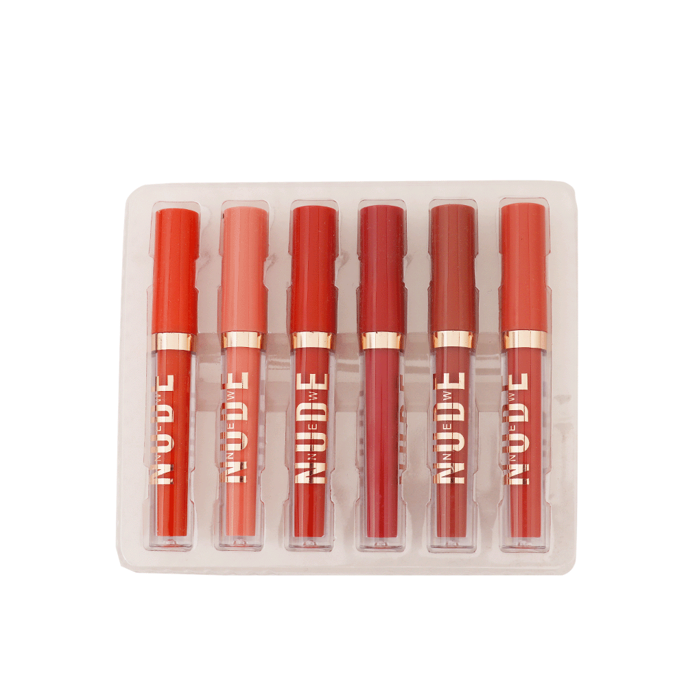 طقم أحمر شفاه هوكسا بيوتي سائل مطفي موديل 5672 - 6 حبات