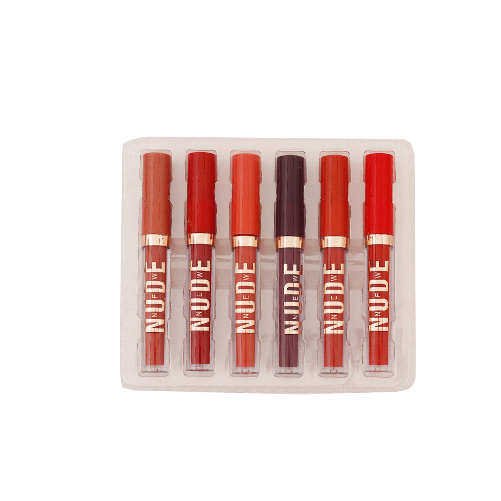 طقم أحمر شفاه هوكسا بيوتي سائل مطفي موديل 5672 - 6 حبات