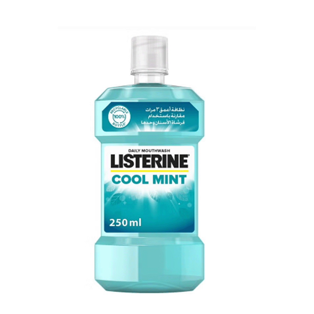 غسول فم ليسترين كول منت بنكهة النعناع البارد - 250 مل