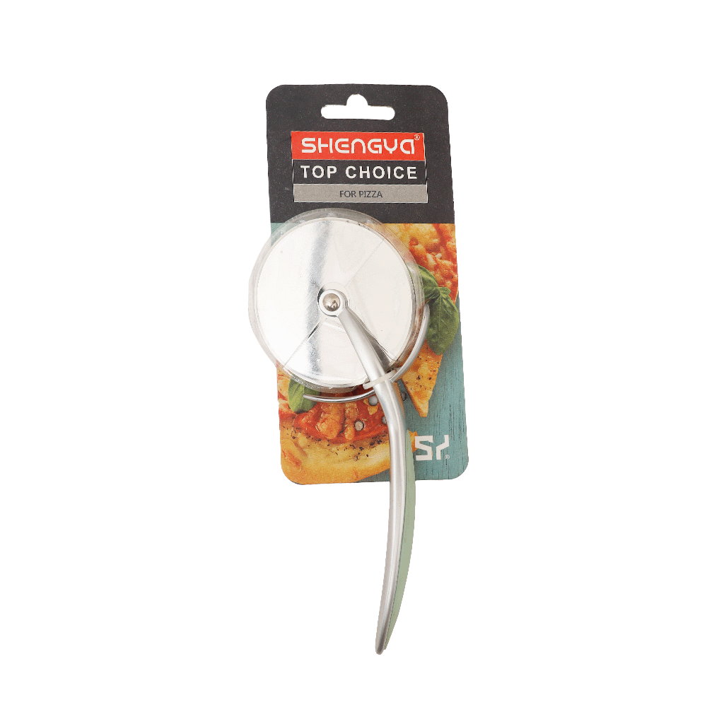 قطاعة بيتزا شينغيا ستيل بمقبض سيلكون موديل SH194 - فضي