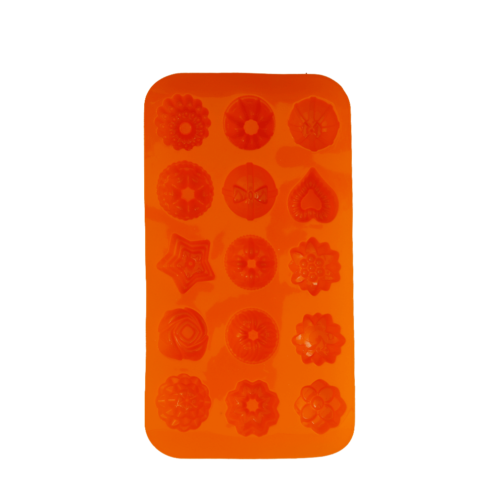 قالب سيليكون متعدد الاستخدامات حراري 15 شكل متنوع موديل SH277 - برتقالي