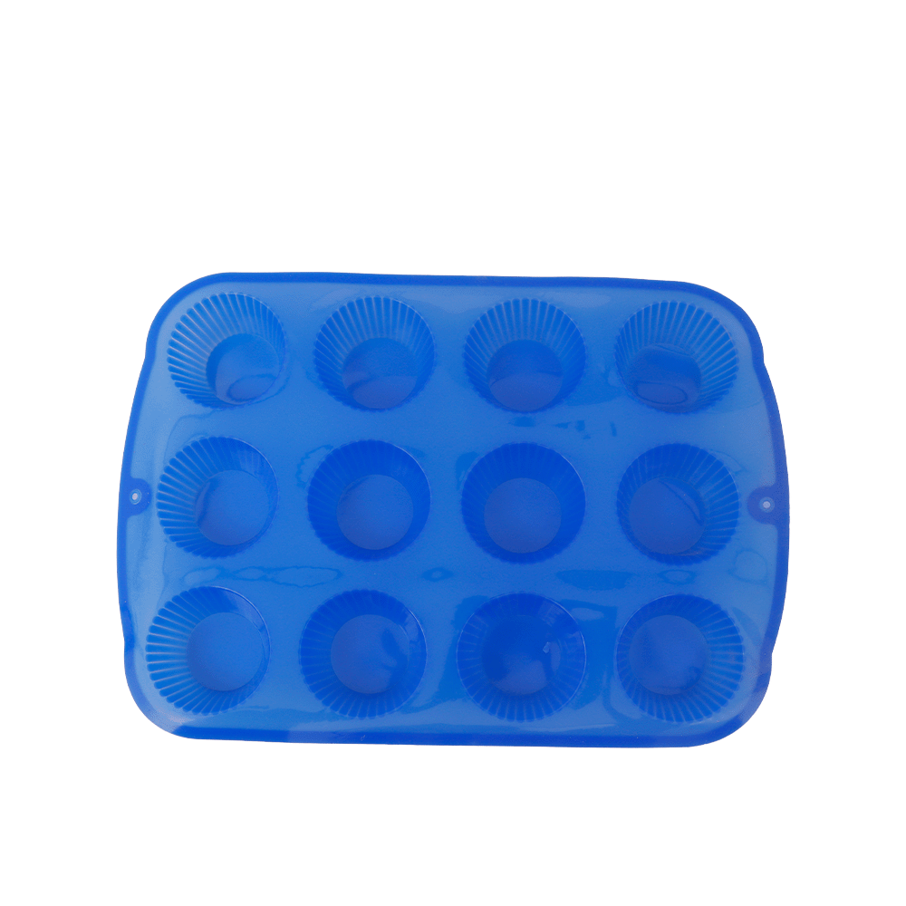قالب سيليكون متعدد الاستخدامات حراري شكل كب كيك 12 فتحة موديل SH281 - ازرق