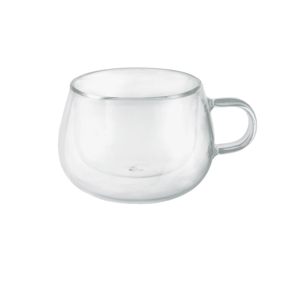 كوب زجاجي بجدار مزدوج مفرغ من الهواء و عازل للحرارة بسعة130 مل