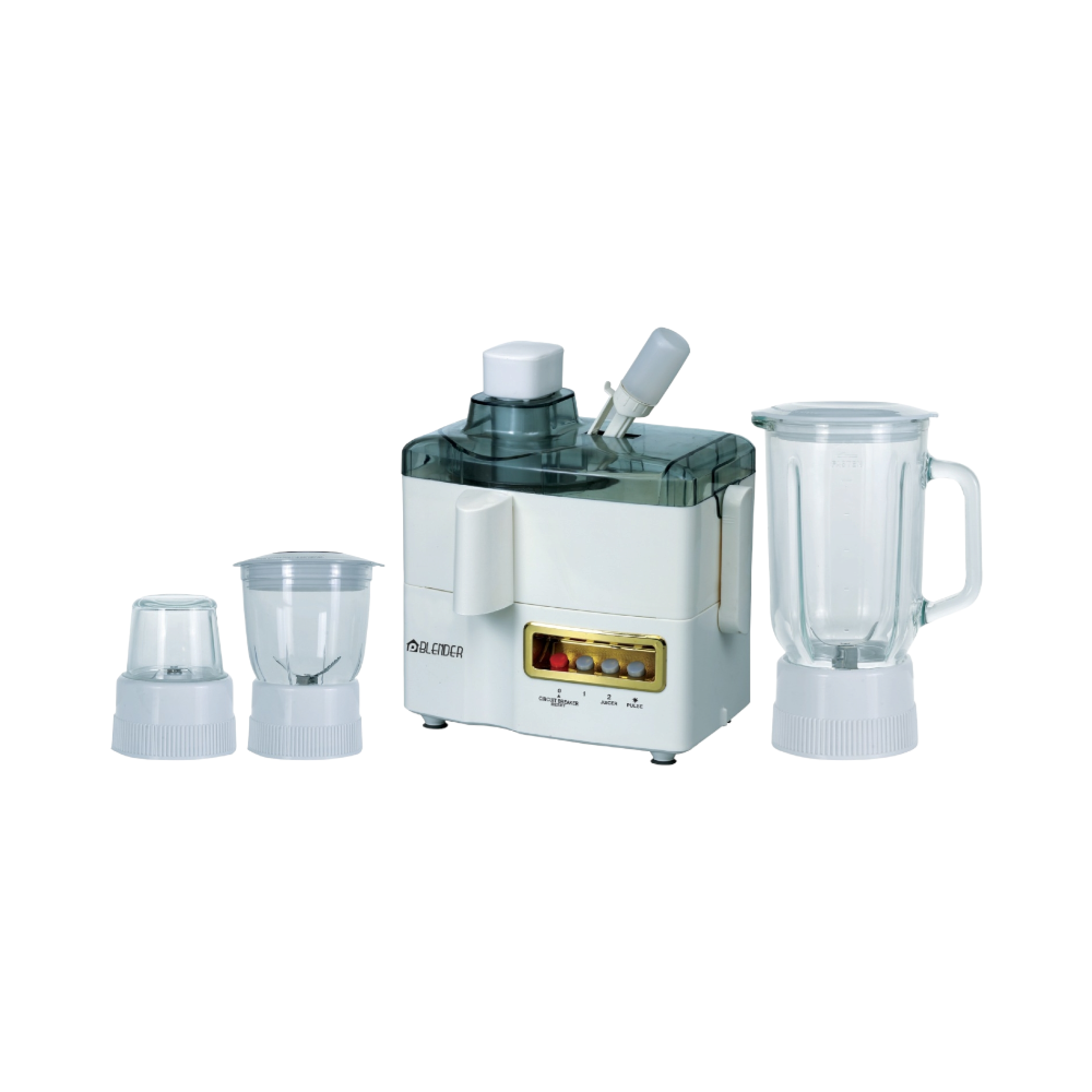 بلندرعصارة كهربائية 3*1 بسعة 1000مل وقوة 1100 موديل 2244 -MJ-095 - أبيض