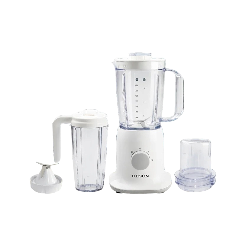 هدسون عصارة كهربائية 3*1 بسعة 800 مل وقوة 300 وات موديل HB-233 - أبيض