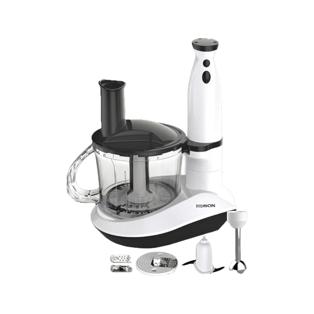 هدسون محضرة طعام بقوة 200 وات 5 قطع موديل HFP-195 - أبيض