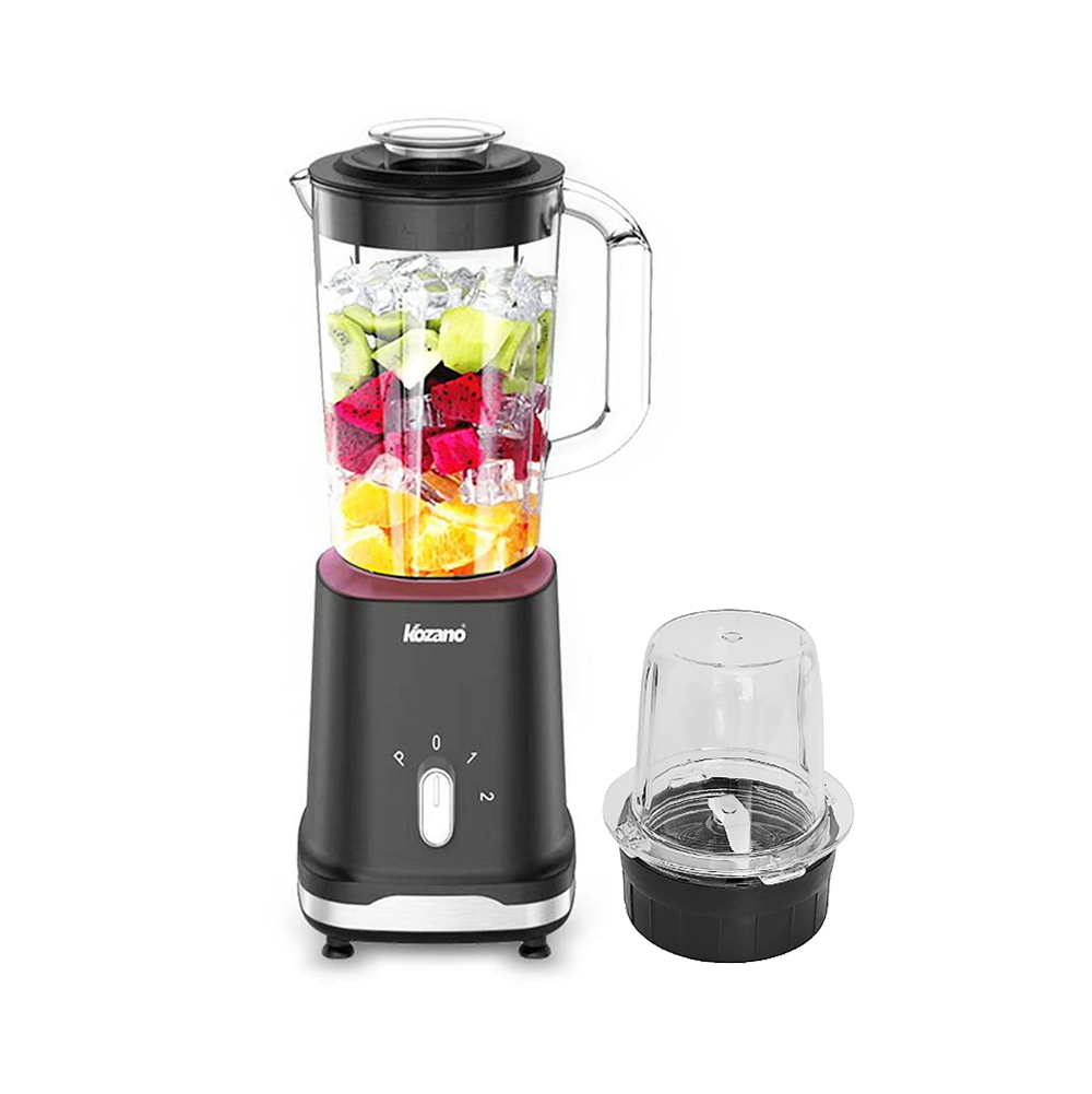 كوزانو عصارة كهربائية بقوة 500 وات ووعاء بلاستيكي سعة 1.5 لتر موديل KB12 - أسود