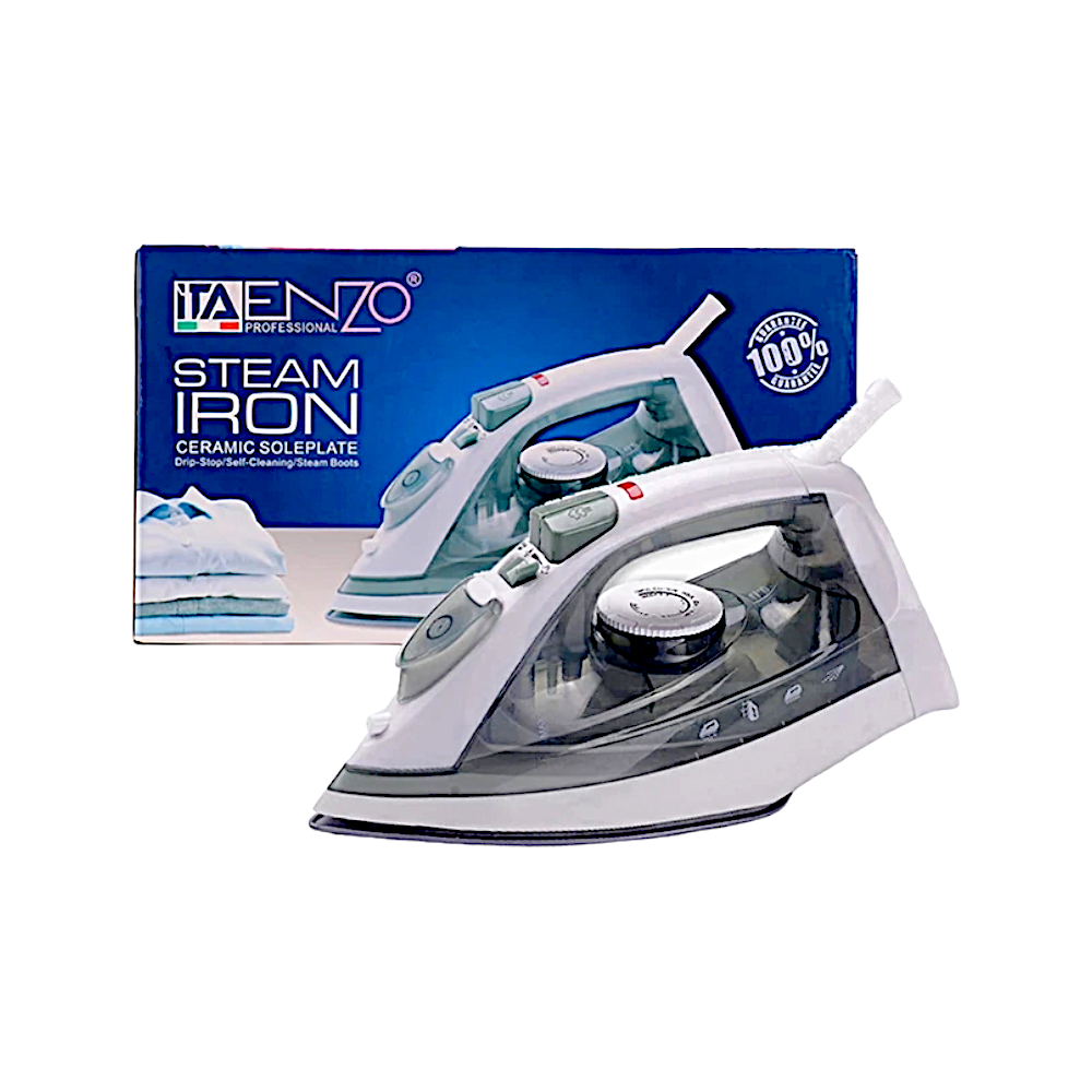 اينزو كاوية بخارية بقاعدة كوي من السيراميك 1200وات موديل ITA60008 -أخضر فاتح