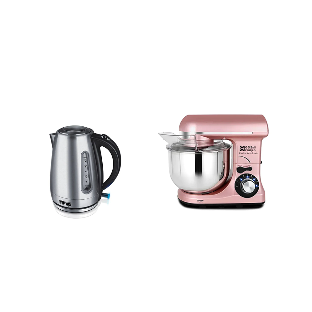 باكج جيرمي عجانة كهربائية سعة 7 لتر موديل GMR-5025 + دي أس بي غلاية كهربائية سعة 1.7 لتر موديل KK1137