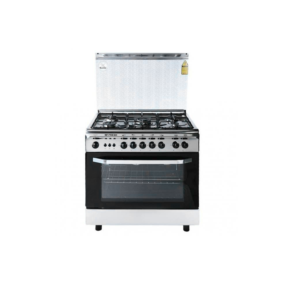 فريش طباخة غاز استيل 5 شعل موديل 14350مقاس 80x55 سم - فضي