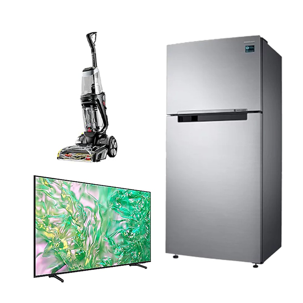 باكج بيسيل مكنسة كهربائية بروهيت بقوة 800 وات وسعة 3.7 + سامسونج ثلاجة مع فريزر بسعة 750 لتر + سامسونج تلفزيون ذكي بحجم 65 بوصة قوة 205 وات