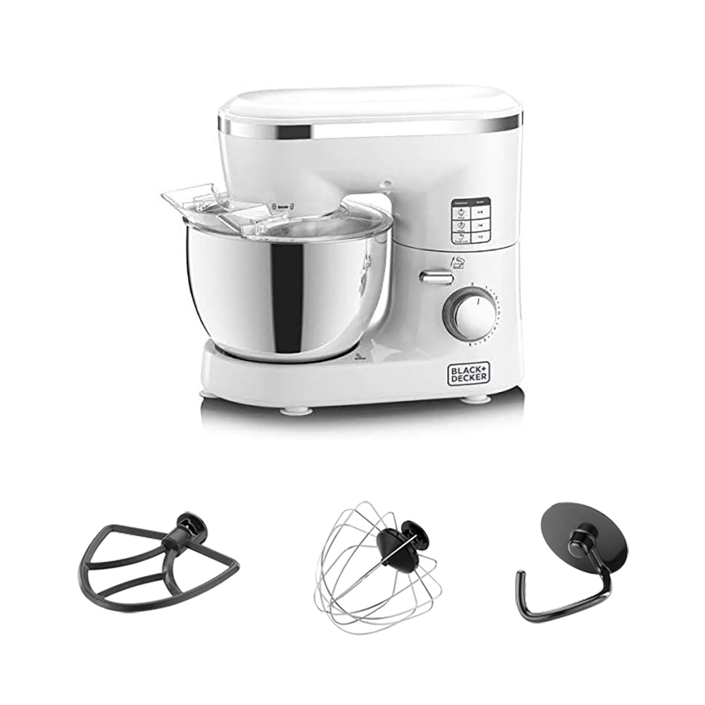 بلاك اند ديكر عجانة كهربائية سعة 4 لتر قوة 1000 وات موديل sm1000 - فضي