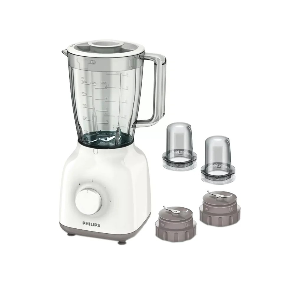 فيليبس خلاط مع مطحنة سعة 1.5 لتر وقوة 400 وات موديل HR2113/05 - أبيض