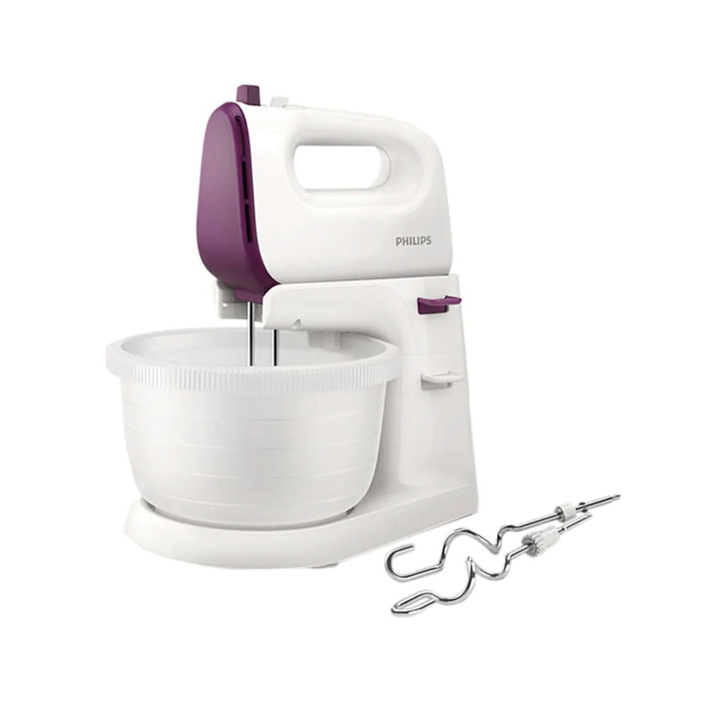 فيليبس مضرب خلط يدوي قوة 400 وات مع وعاء خلط سعة 3 لتر  موديل HR3745/11 -  عنابي