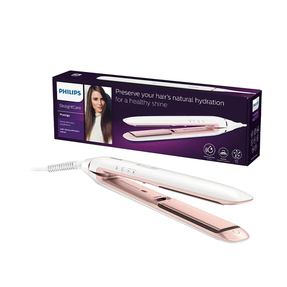 فيليبس مكواة شعر أيونية بحماية من الرطوبة موديل HP8372/03 - أسود