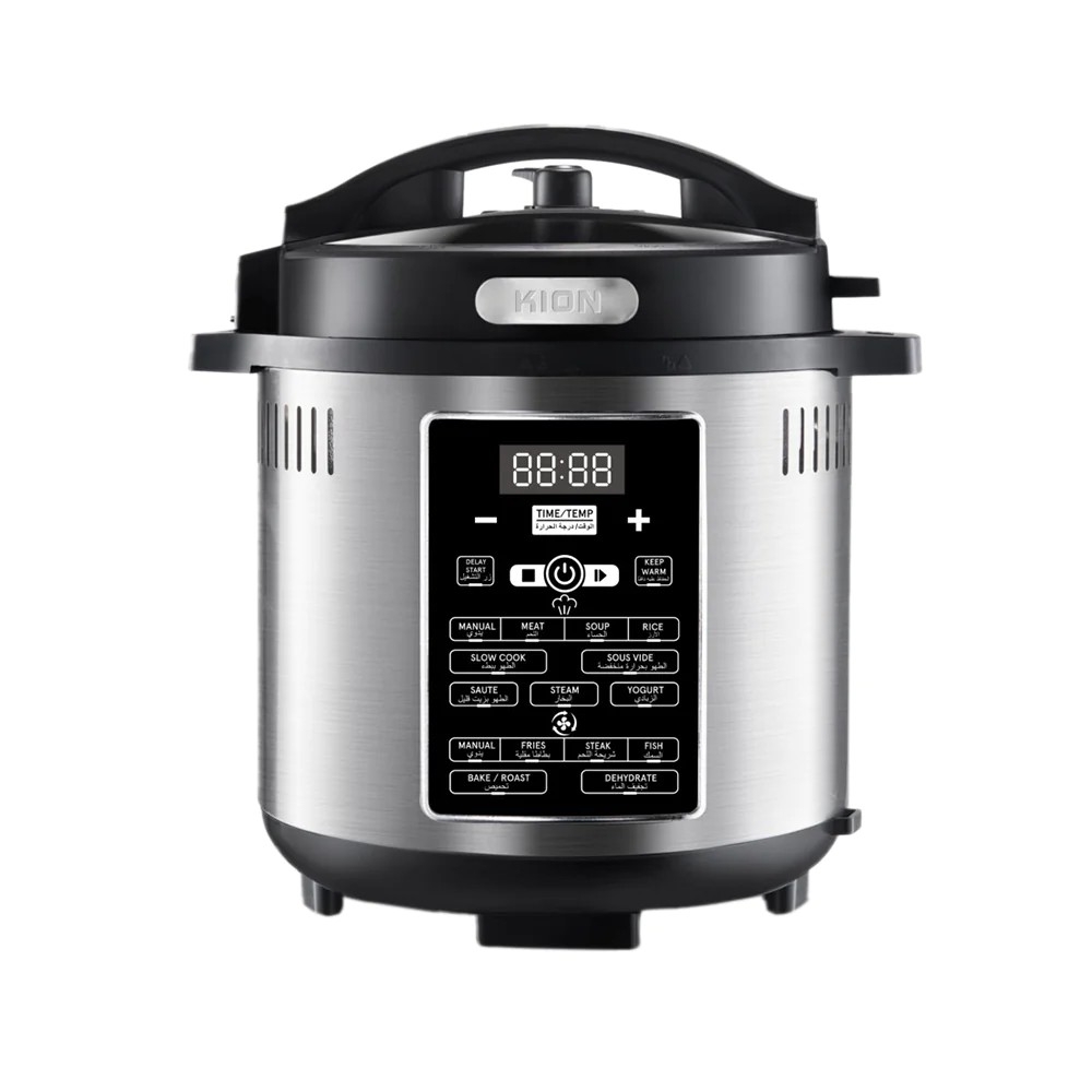 كيون طنجرة ضغط كهربائية بقوة 1200 وات وسعة 6 لتر موديل KHD9106 - فضي