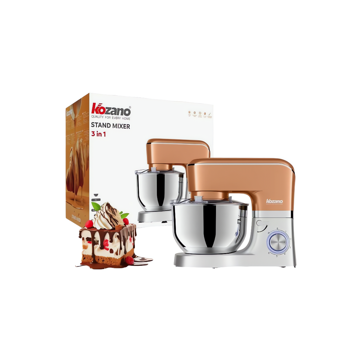 كوزانو عجانة كهربائية 3 في 1 بقوة 2000 وات 6 سرعات وسعة 6 لتر موديل SM611 - فضي