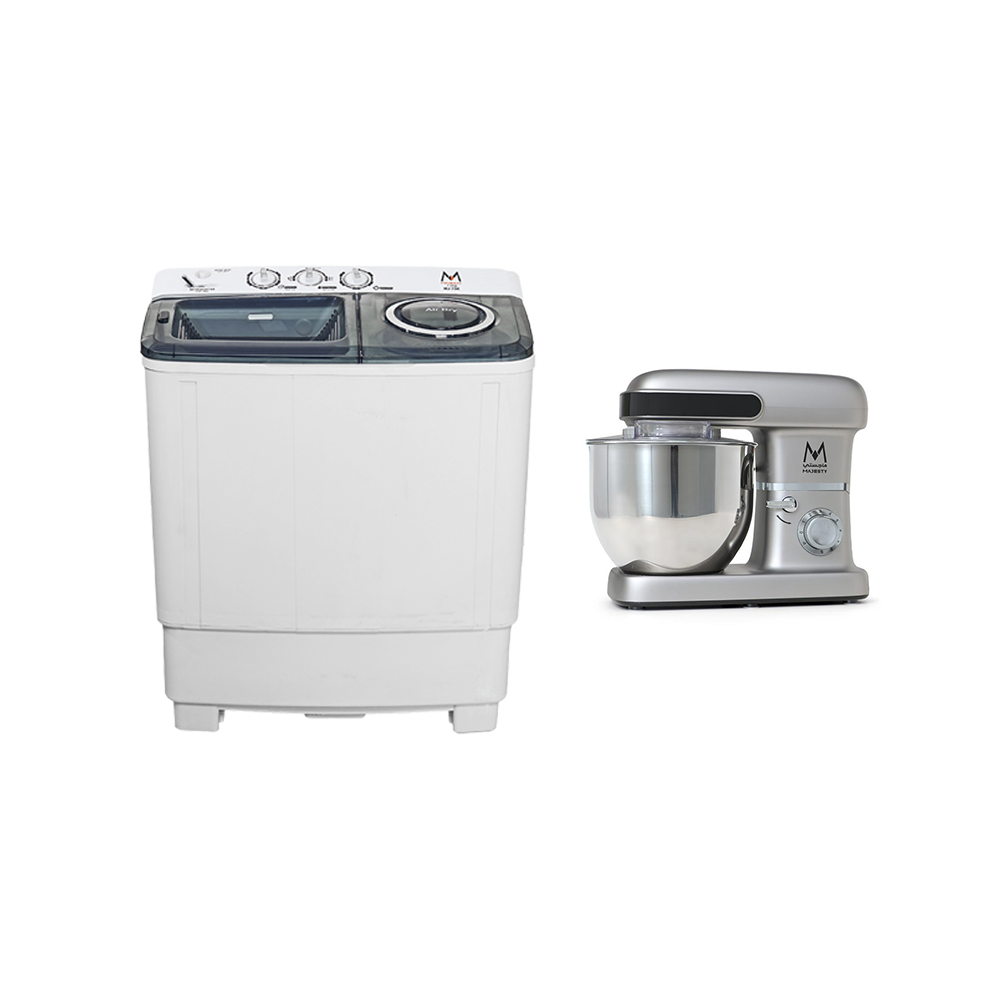 باكج ماجستي غسالة ملابس سعة 7.5 كجم قوة 520 وات + عجانة كهربائية سعة 10 لتر وقوة 2200 وات