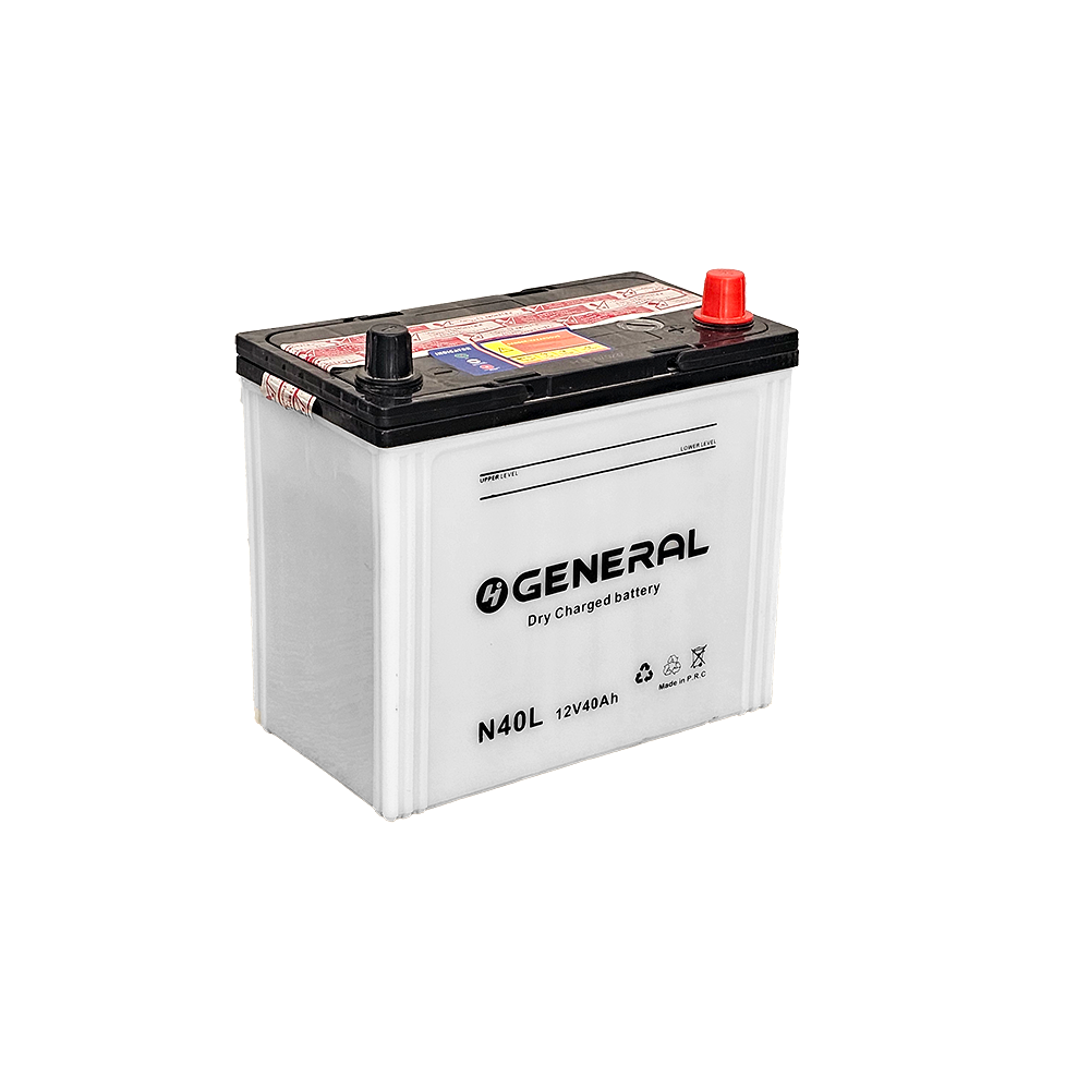جنرال بطارية أسيد 40 أمبير نظام 12 فولت موديل N40 - أبيض