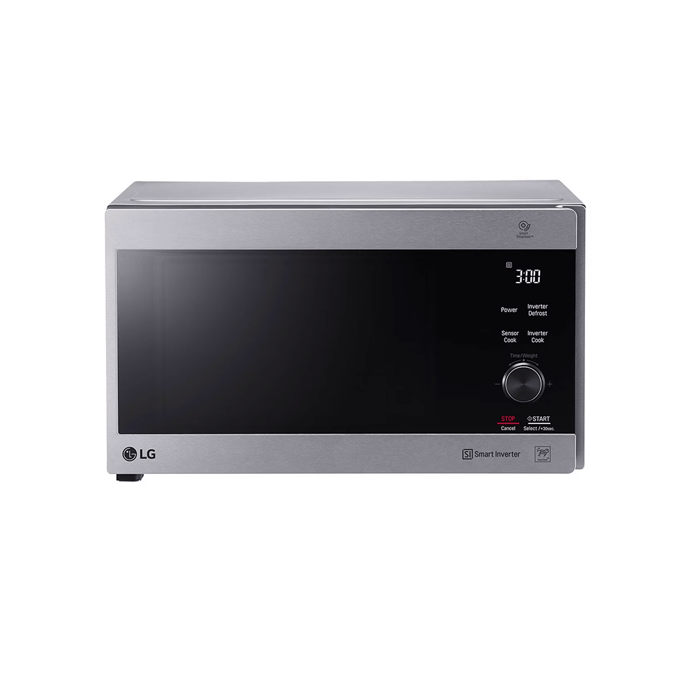 إل جي نيو شيف ميكرويف إنفرتر مع شواية سعة 42 لتر قوة 1350 وات موديل MH8265CIS - فضي