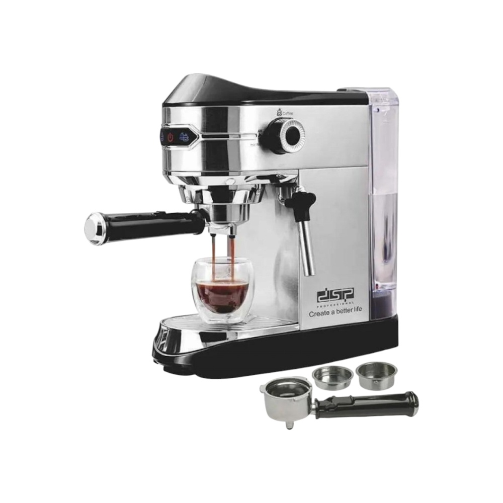 دي اس بي ماكينة قهوة اسبريسو بقوة 1450 وات موديل KA3065 - فضي