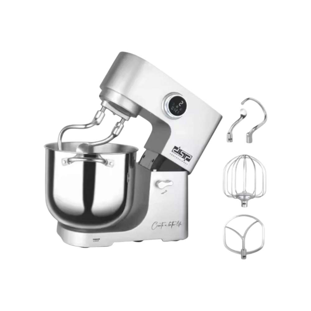 دي اس بي خلاط كهربائي بسعة 12 لتر وقوة 2000 وات موديل KM3077 - فضي