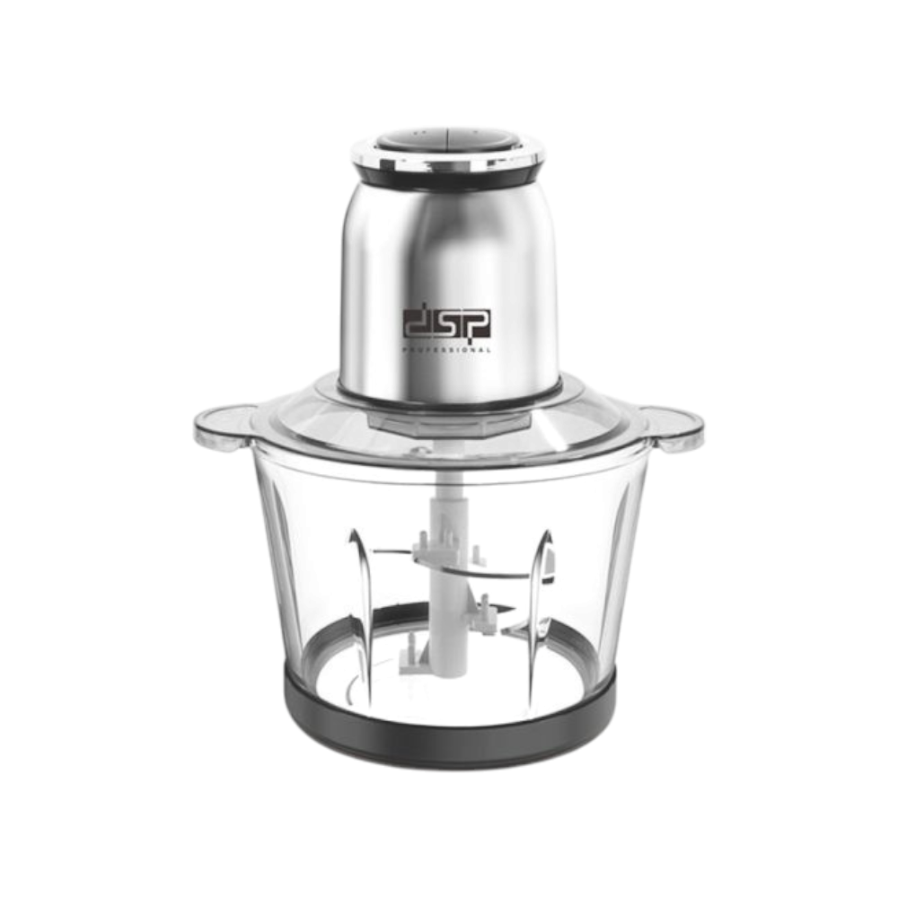 دي اس بي قطاعة طعام كهربائية بقوة 300 واط وسعة 3 لتر بوعاء زجاجي موديل KM4100   - فضي