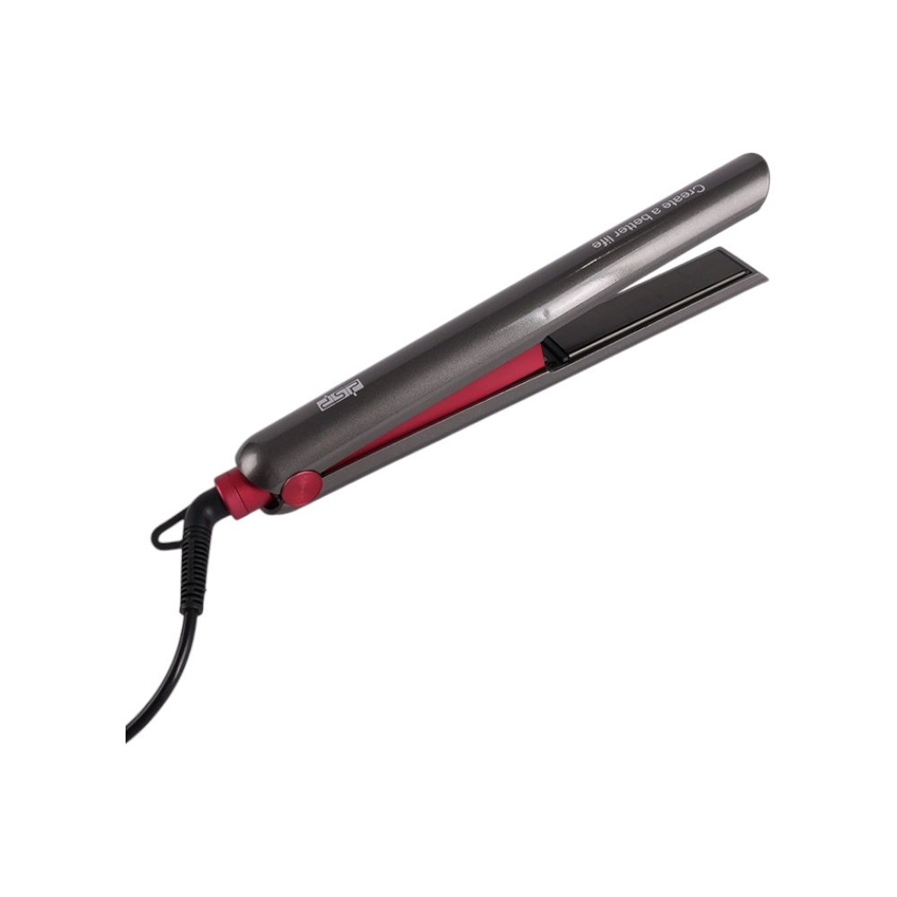 دي اس بي مكواة فرد الشعر الاحترافية مع ألواح ألومنيوم موديل 10264 - أسود